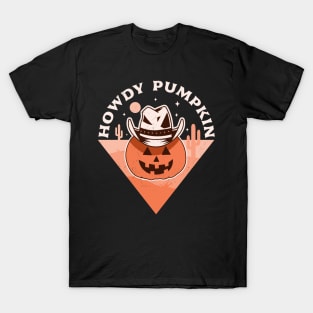 Howdy Pumpkin Cowboy Rodeo Western Country Fall Halloween T-Shirt